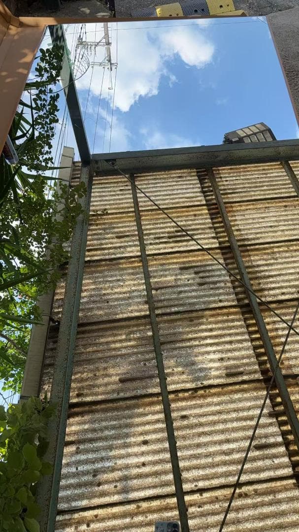 【中古】ダンスミラー 割れない鏡 幅80x160cm 姿見 木色 15番