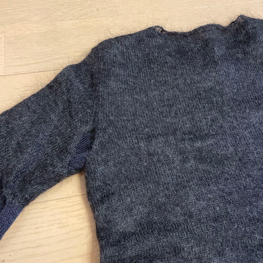 BOTTEGA VENETA 長袖レイヤードニット グレー✖️ネイビー S