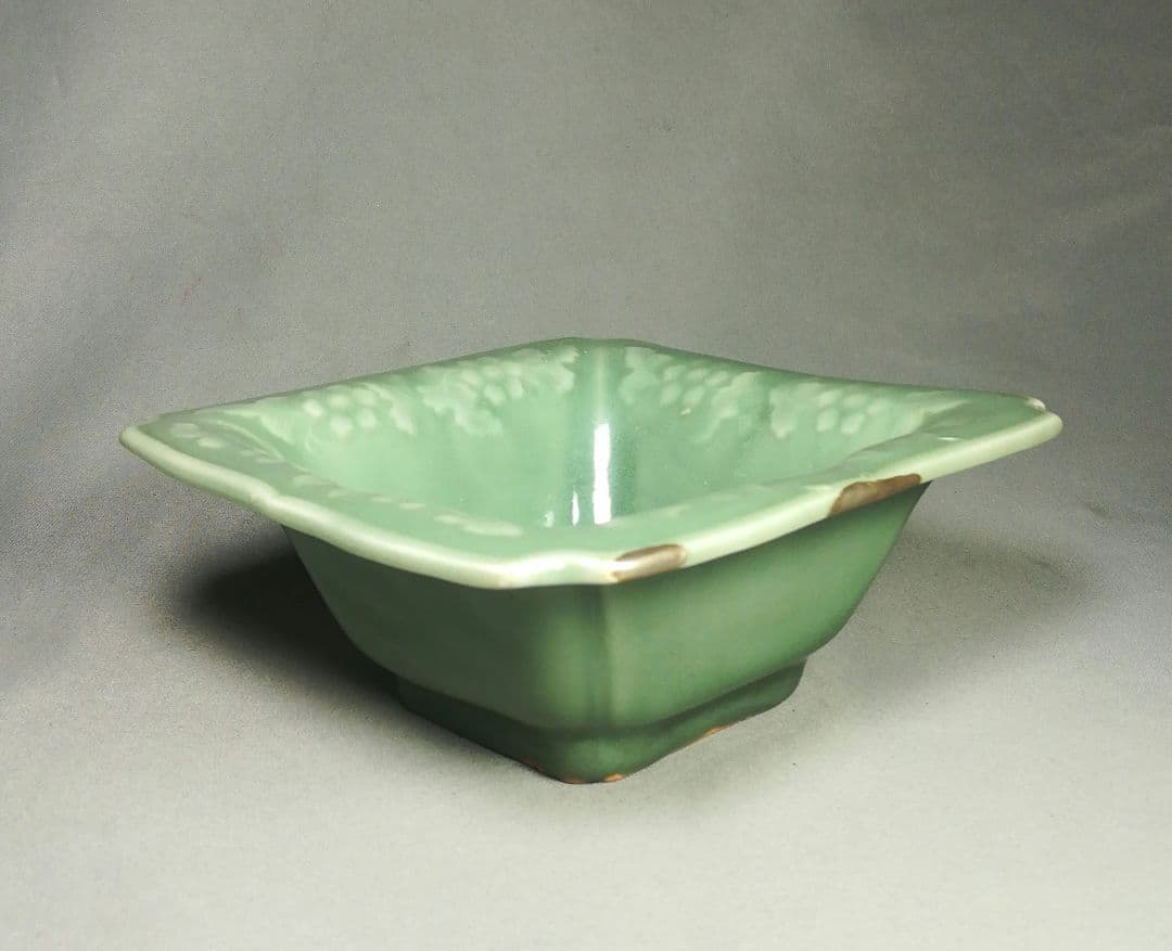 直しあり　三田青磁　四方鉢