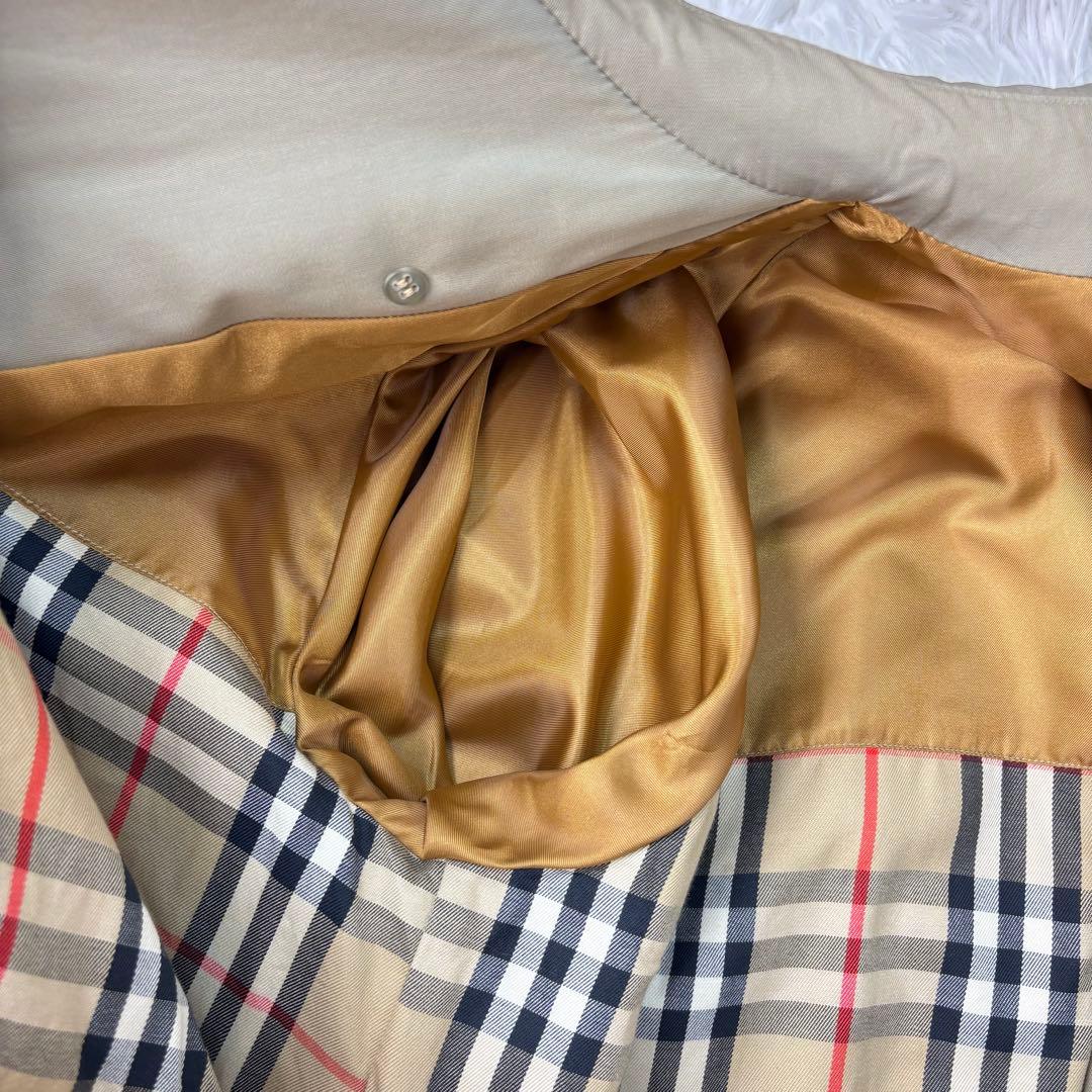 【ロングマキシ】バーバリー　トレンチコート　ベルトエポーレット　ベージュ　M相当