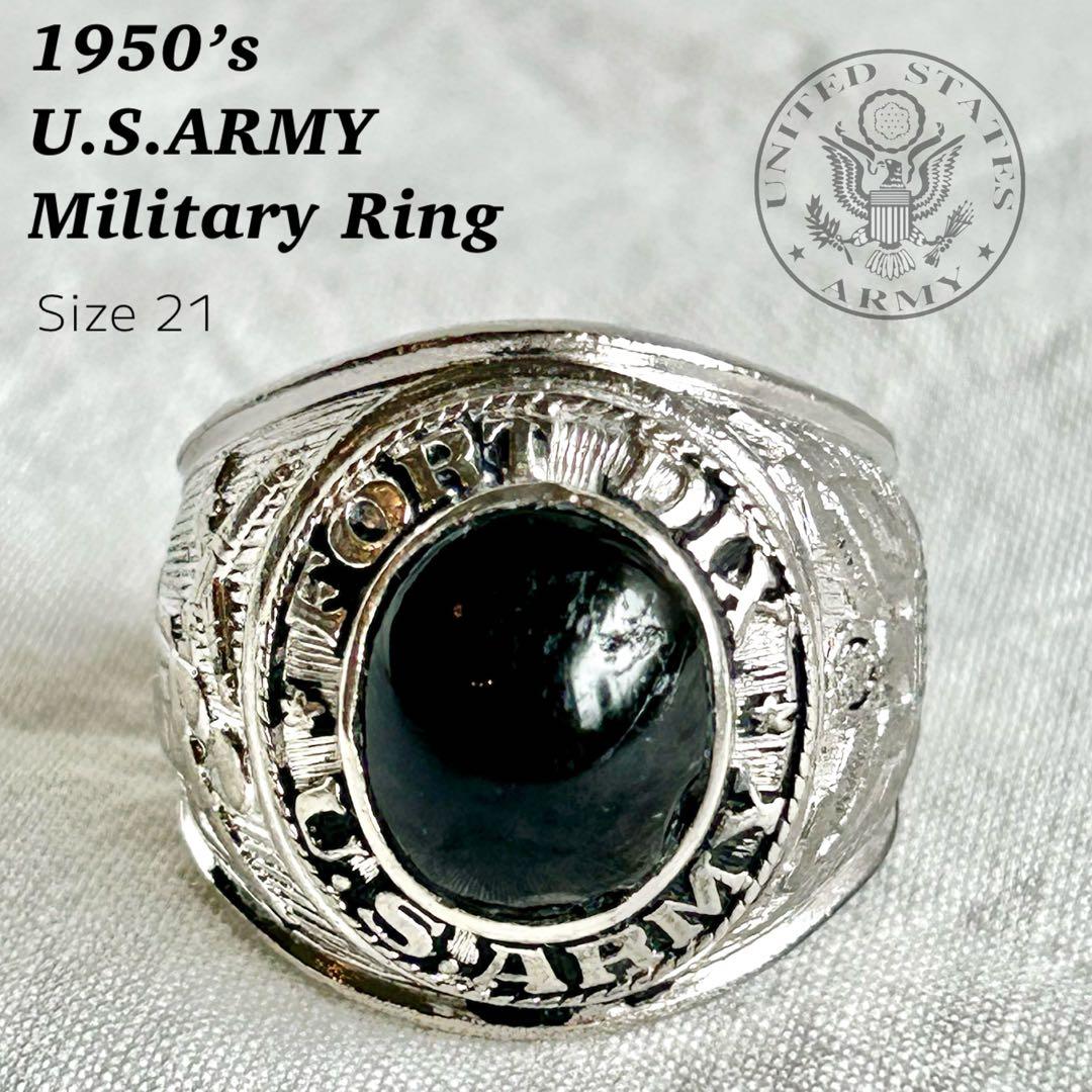 1950’s 　us army ミリタリーリング　21号　navy ビンテージ