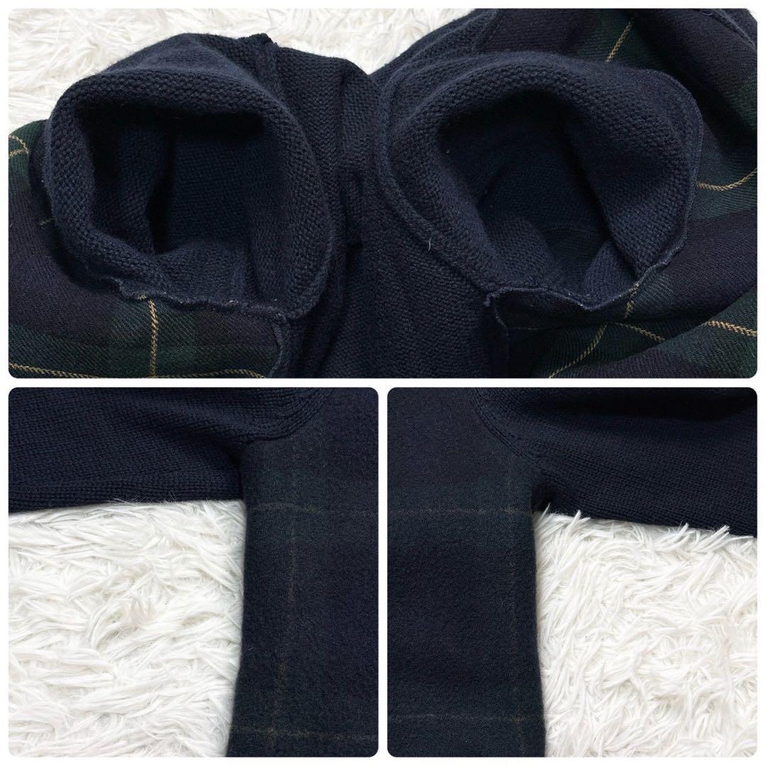 極美品/L相当⭐️ラルフローレン　カーディガン　ブラックウォッチ　エルボーパッチ