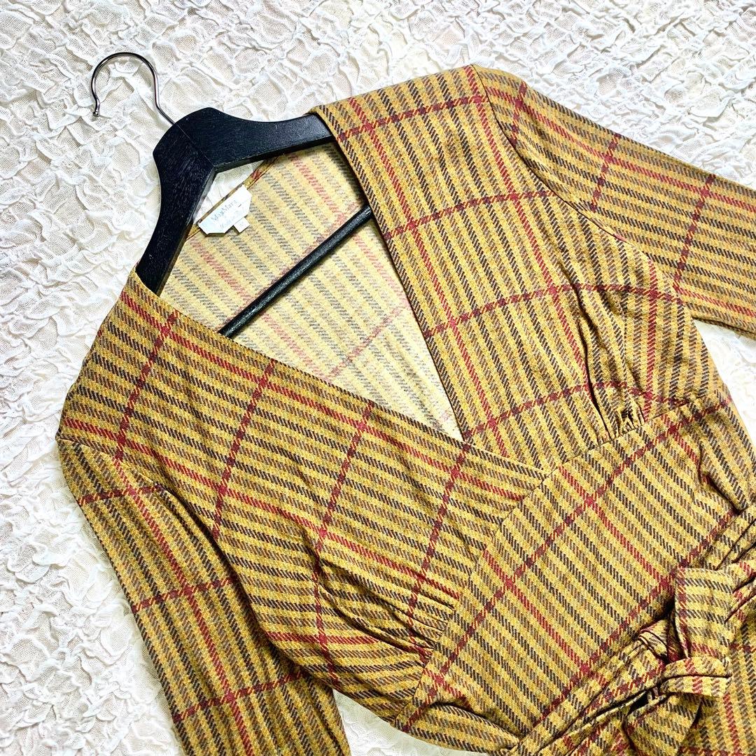 MaxMara マックスマーラ ウエストリボン カシュクールワンピース