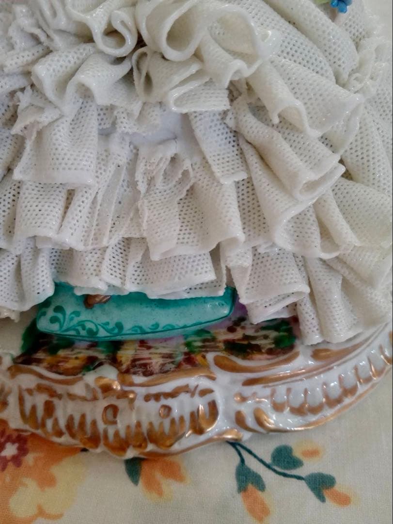 イタリア　フィギュリン　レース人形　ルイージファブリス　陶器　人形　男女