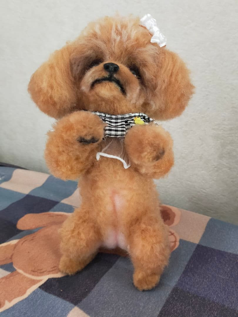 送料込み♡トイプードルちゃんちょうだいポーズ。直立。