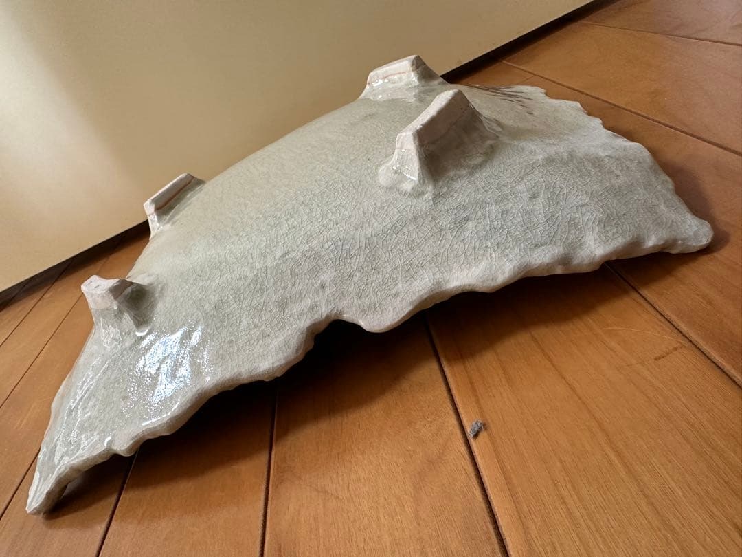 昭和レトロ 足付き 大皿 32cm×28cm×約7cm