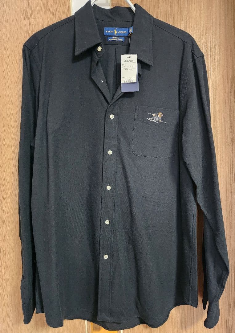 RALPH LAUREN ポロベアスキー長袖BDシャツ L ブラック