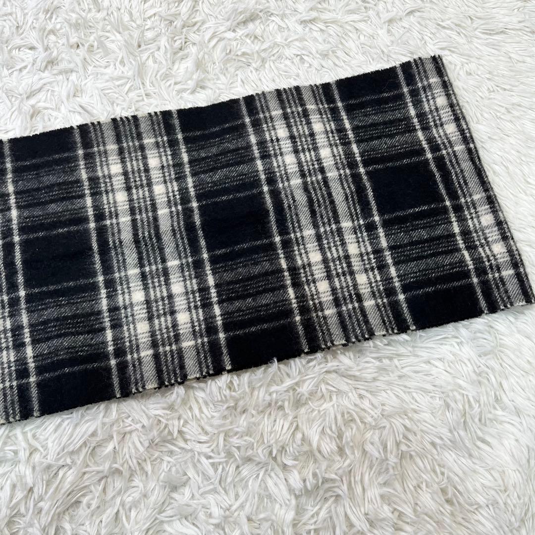 美品✨ ジョンストンズオブエルガン　カシミアマフラー　ブラック　チェック