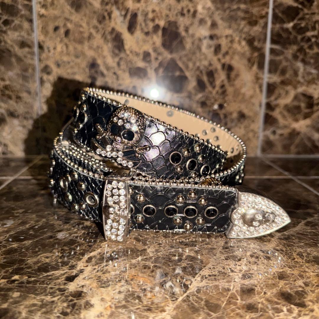 Hermetic Scull スカル スタッズベルト B.B.Simon クロコ