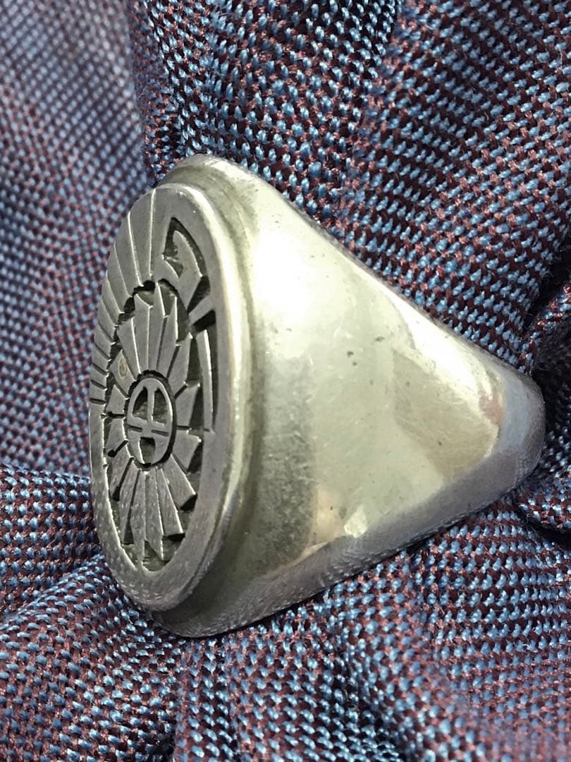 インディアンジュエリー　ナバホ　リング　サンフェイス　スターリングシルバー