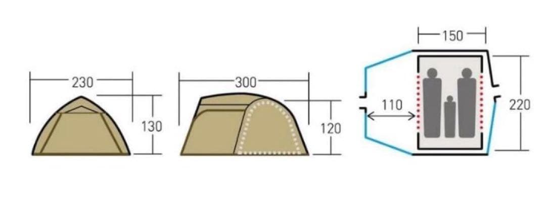 ogawaドーム型 ステイシー ST-2 【2~3人用】 サンドベージュ