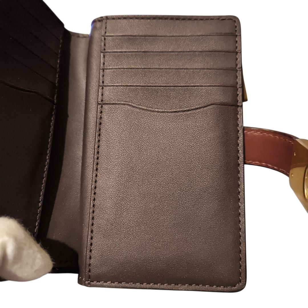 【美品】 COACH コーチ ハットンウォレット 二つ折り財布 ワインレッド