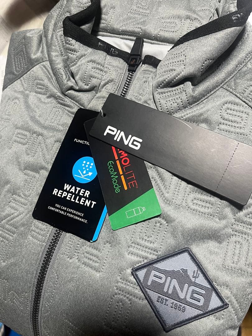 定価17,600円 PING ピン 防風 撥水 中綿 ブルゾン M グレー
