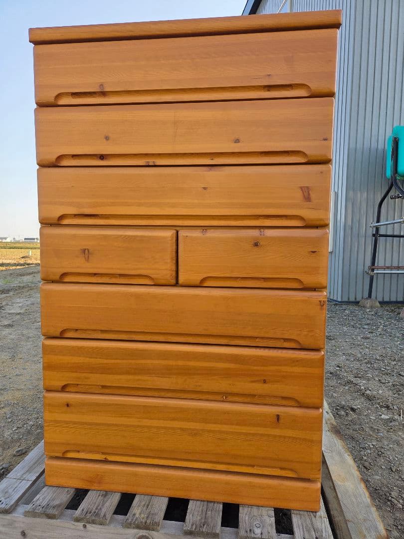 ナチュラルウッド 8段チェスト　北海道道央限定配送or引取