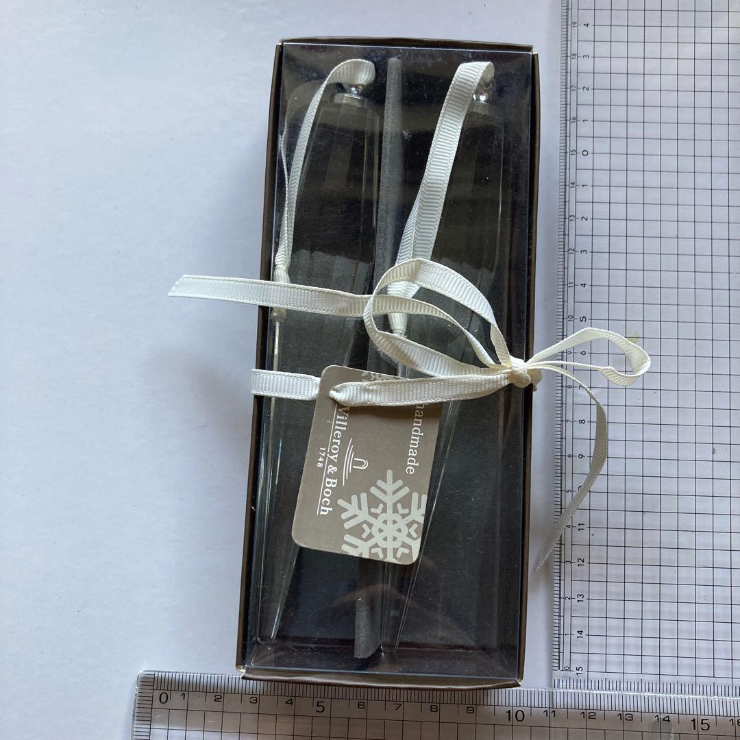 【新品】ビレロイボッホ　クリスタルガラスオーナメント　氷柱　Lサイズ　2本セット