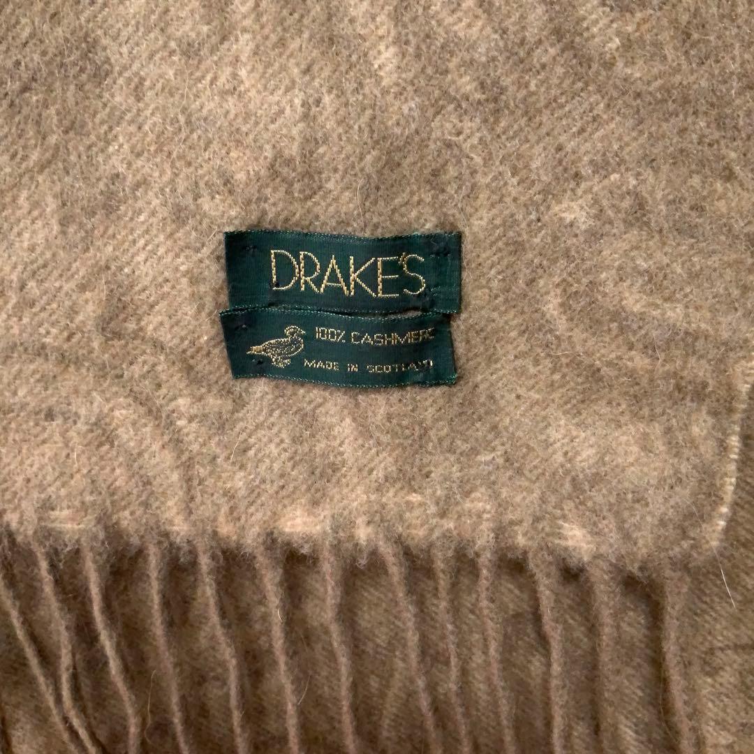 DRAKE‘S ドレイクス 大判 カシミヤストール イギリス製 ブラウン