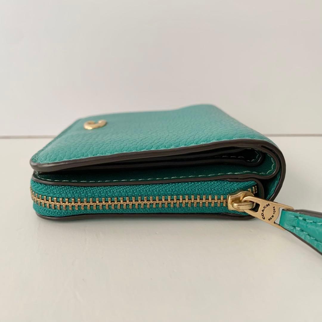 【COACH】コーチ　二つ折り財布　ビルフォールドウォレット　グリーン　緑　新品