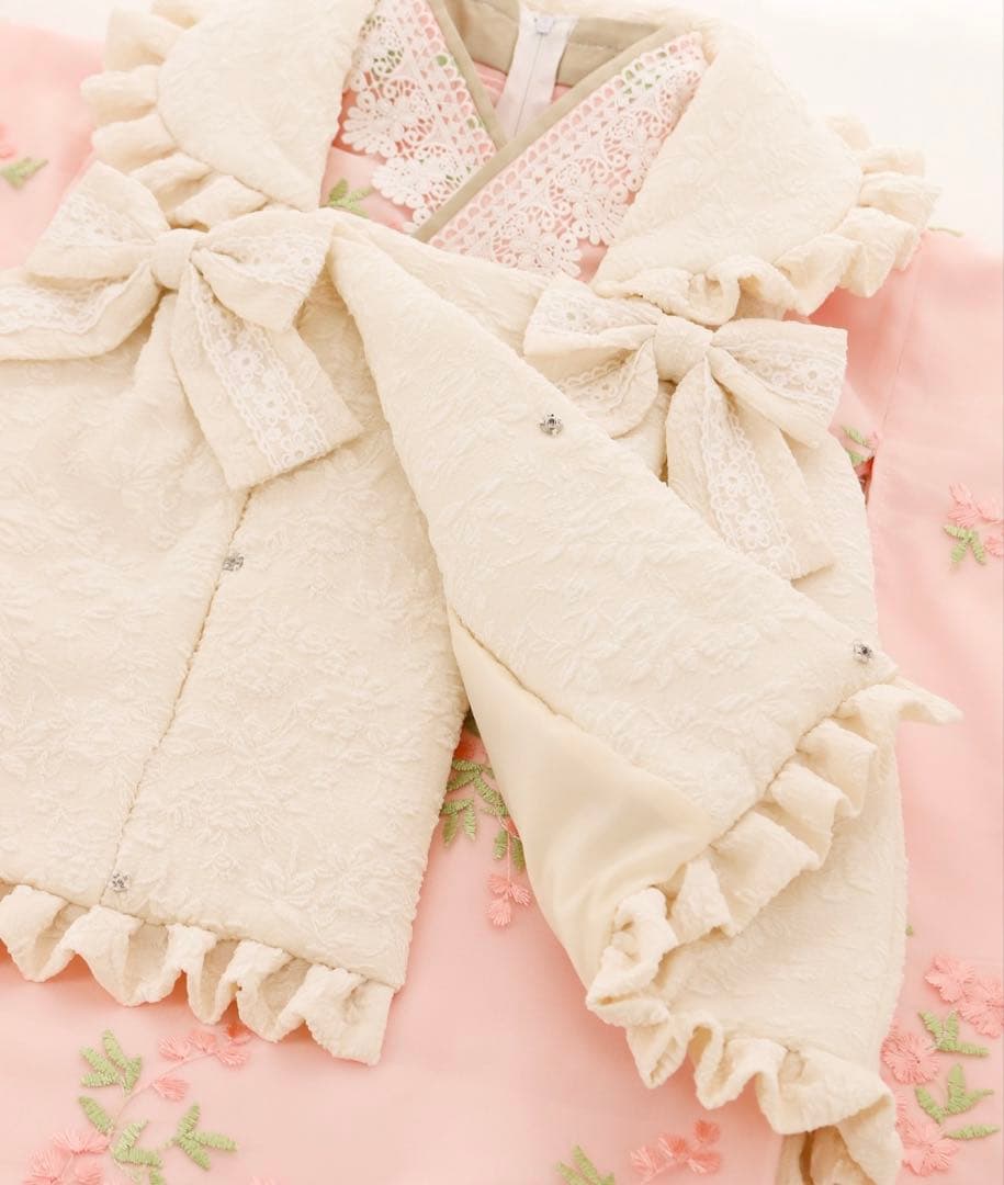 Catherine Cottage 七五三 フラワーレース着物ワンピ&被布セット