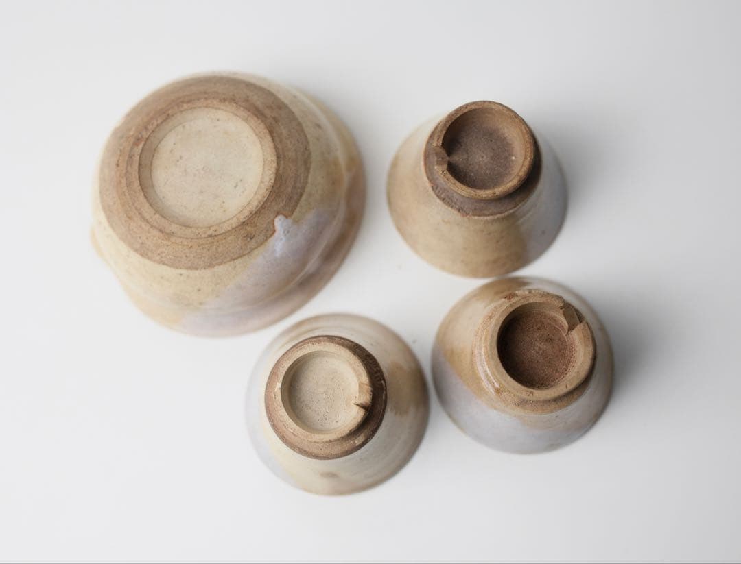 時代煎茶器 宝瓶 宝塚焼 萩焼 煎茶碗 茶盆 セット