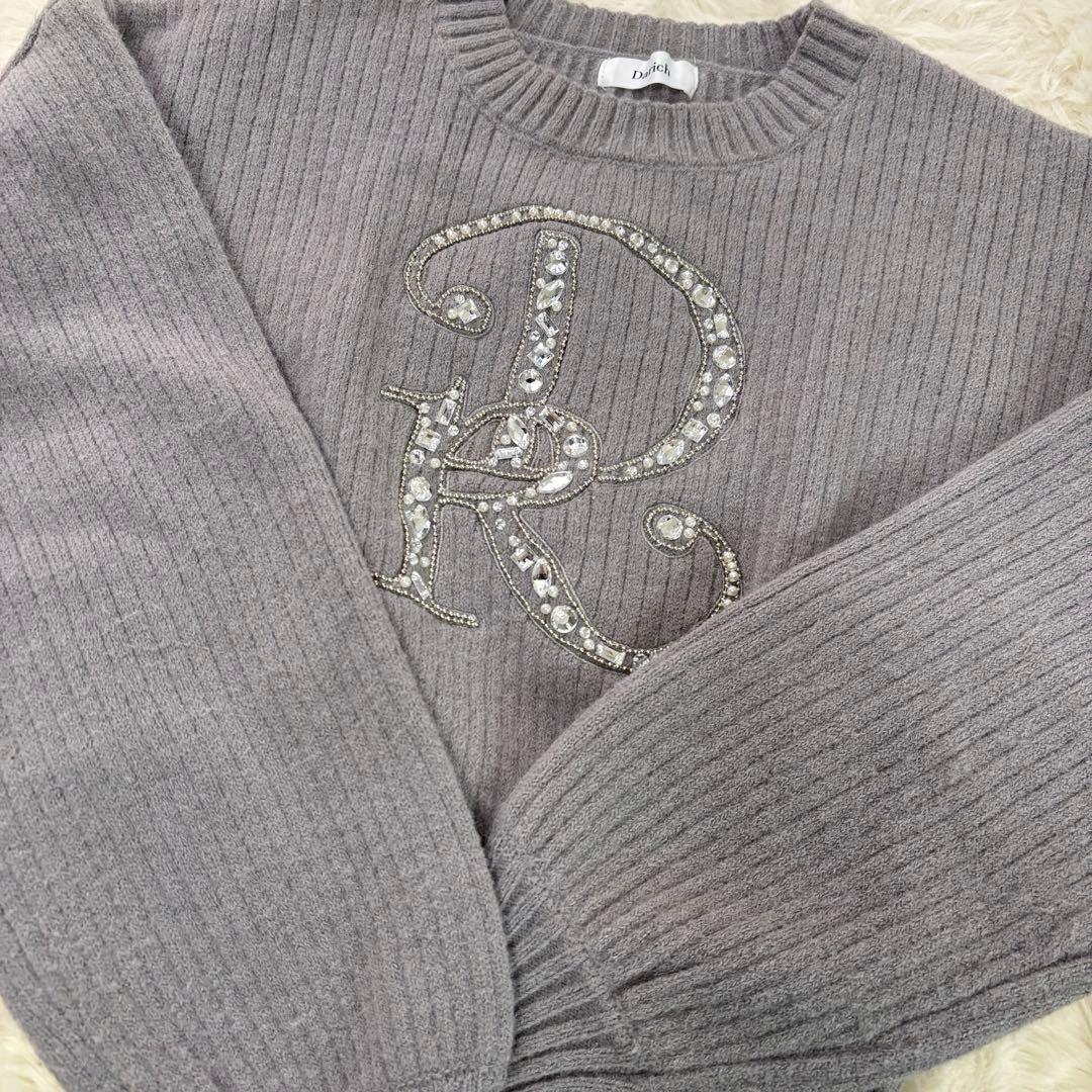 Darich ダーリッチ DRビジューボリュームリブニットトップス