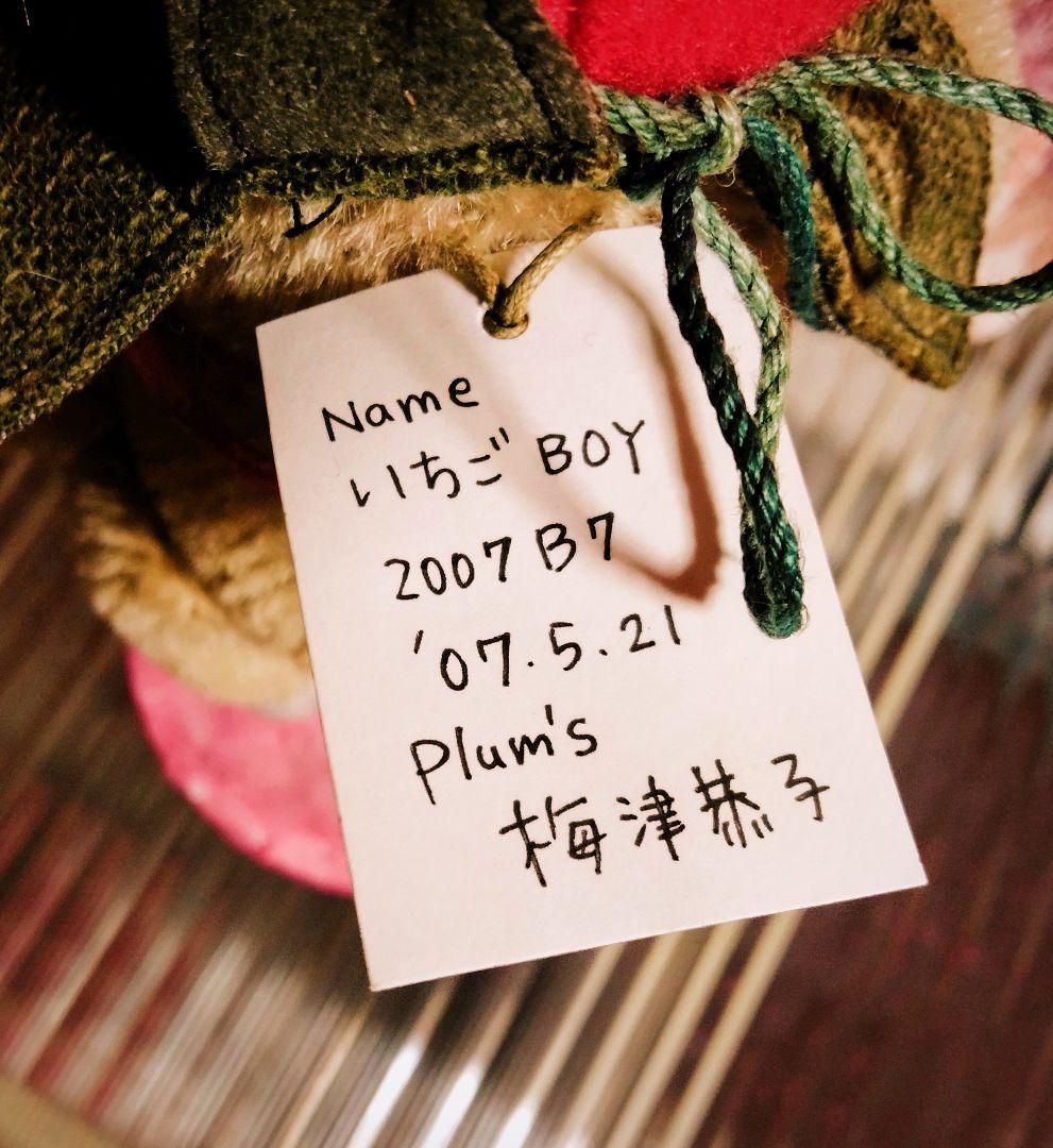 ベア 作家 plum's 梅津恭子 イチゴboy 2007年 テディベア