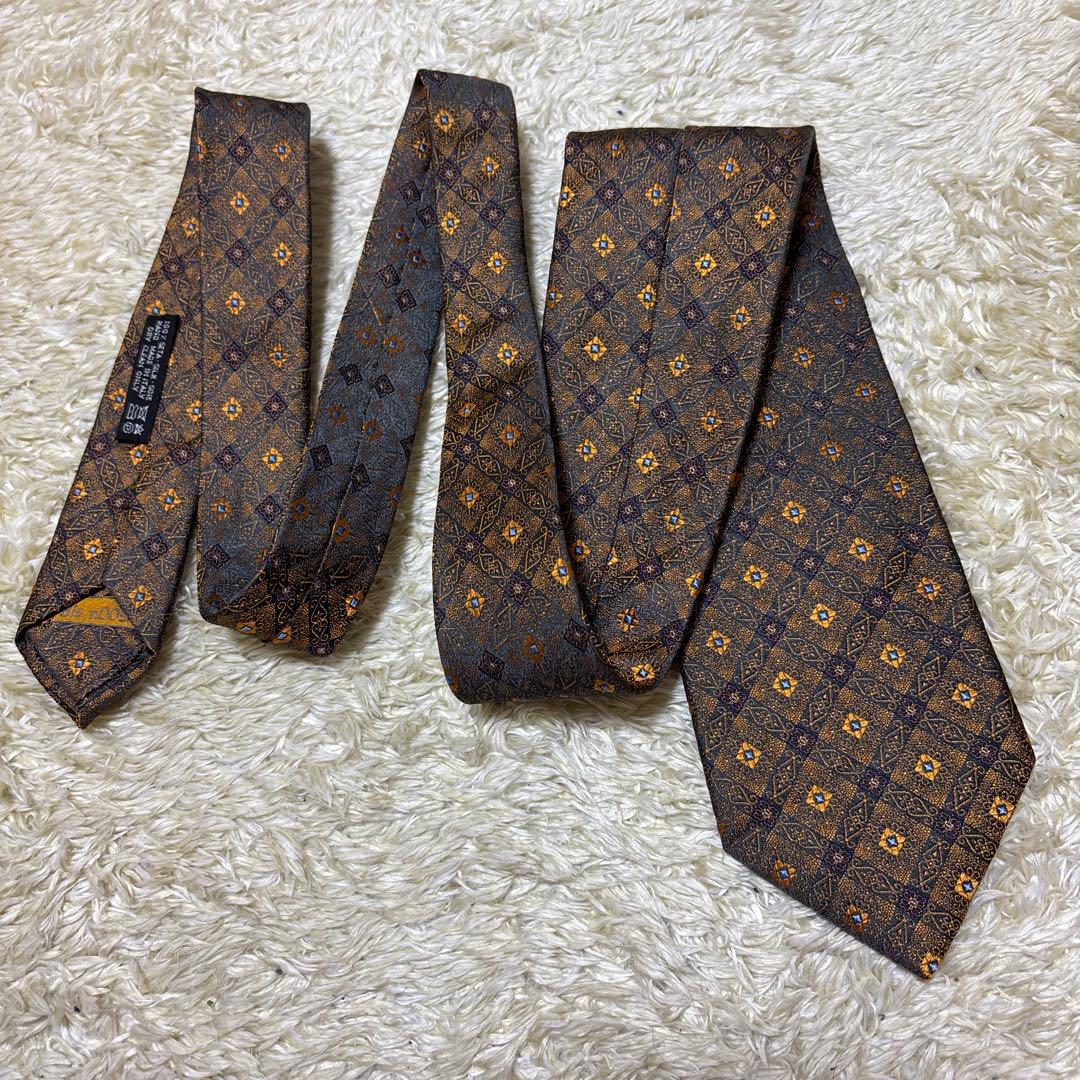 極美品　イタリア製　ブリオーニ　ネクタイ　ゴールド系　玉虫色　プレートタグ