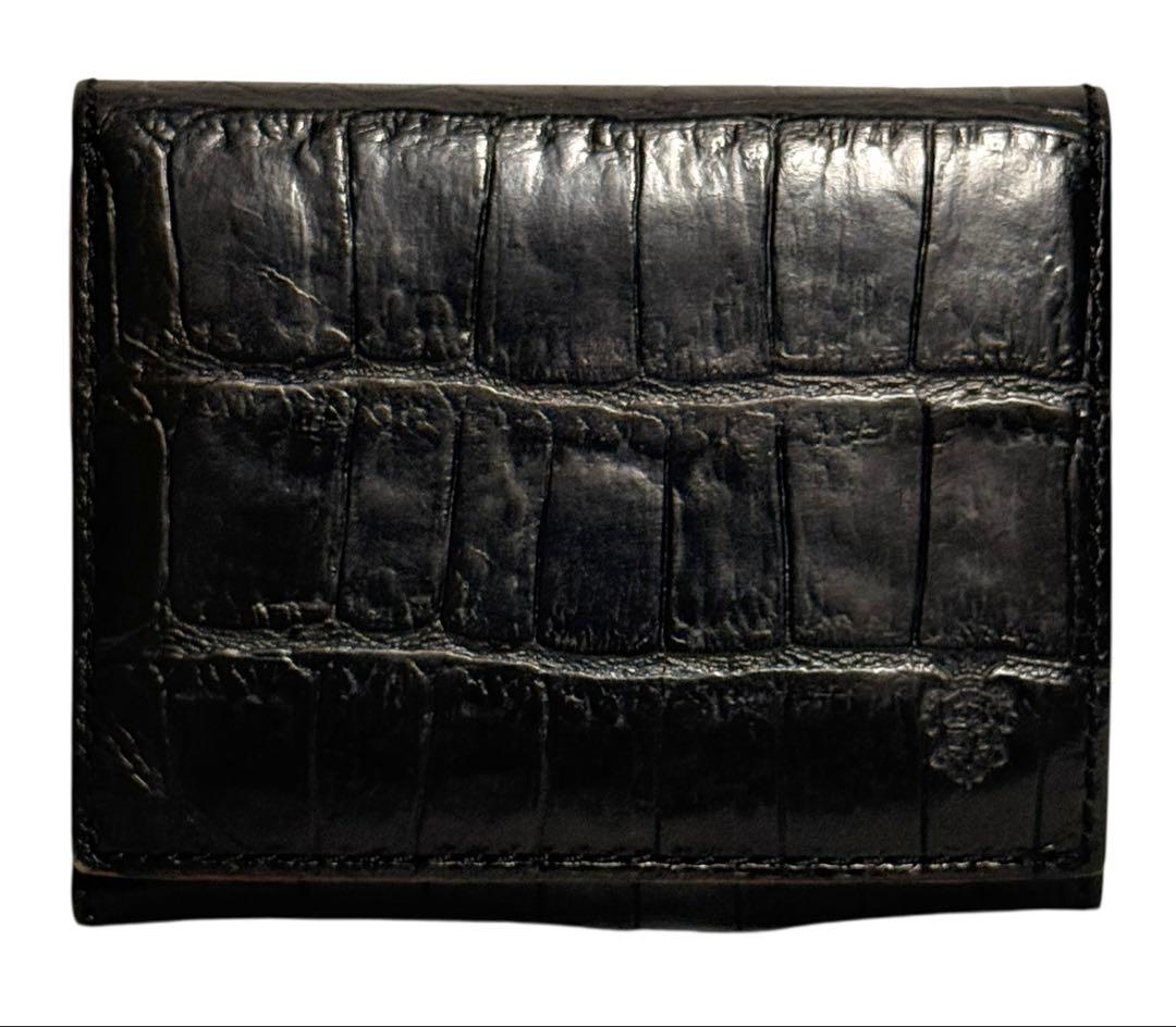 美品☆Felisi 三つ折り財布 レザー クロコ型押し ロゴ刻印 969