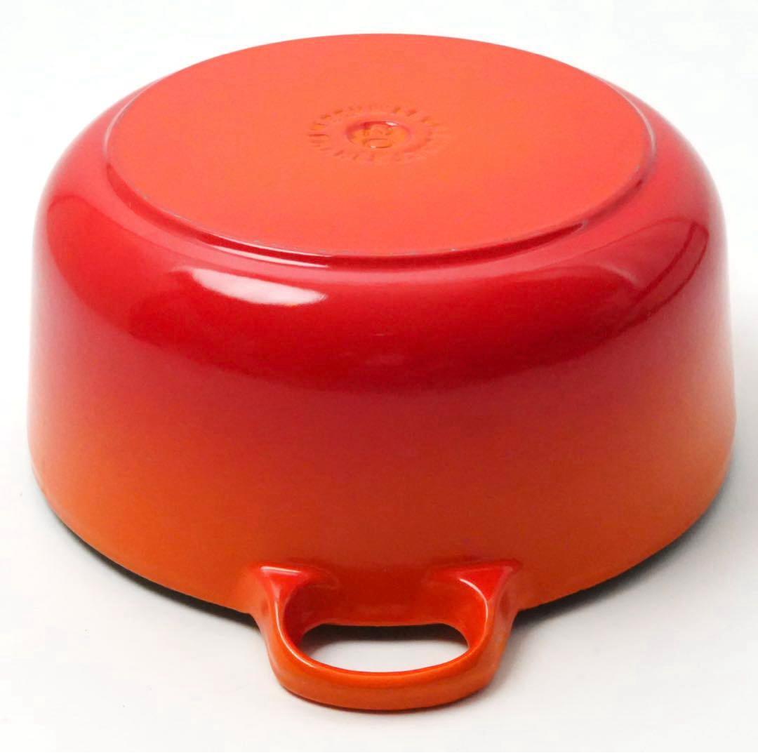 【美品】LE CREUSET　ココット ロンド オレンジ　20cm