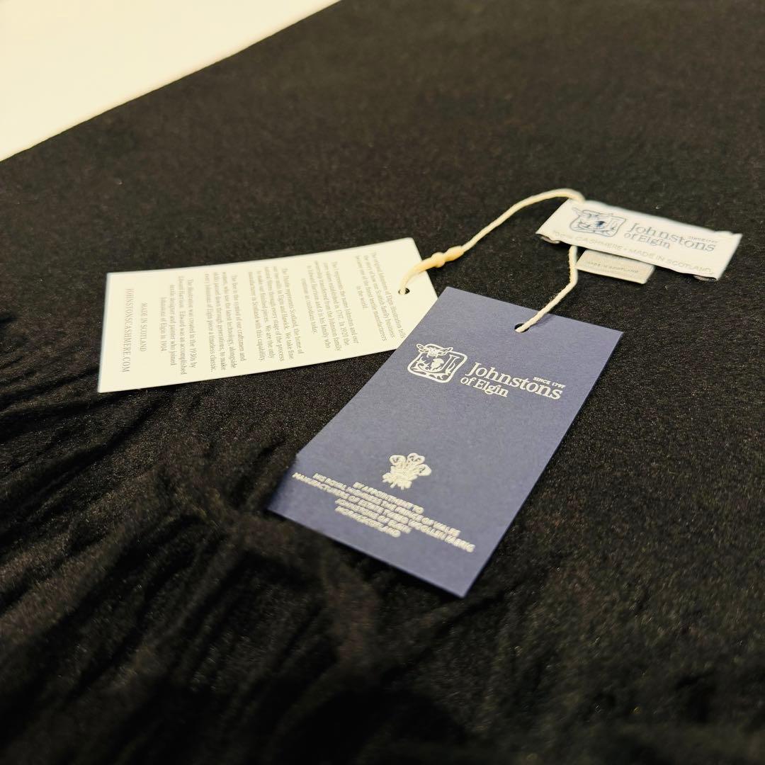 ピ*♡様 ジョンストンズ カシミア 大判ストール マフラー ブラック