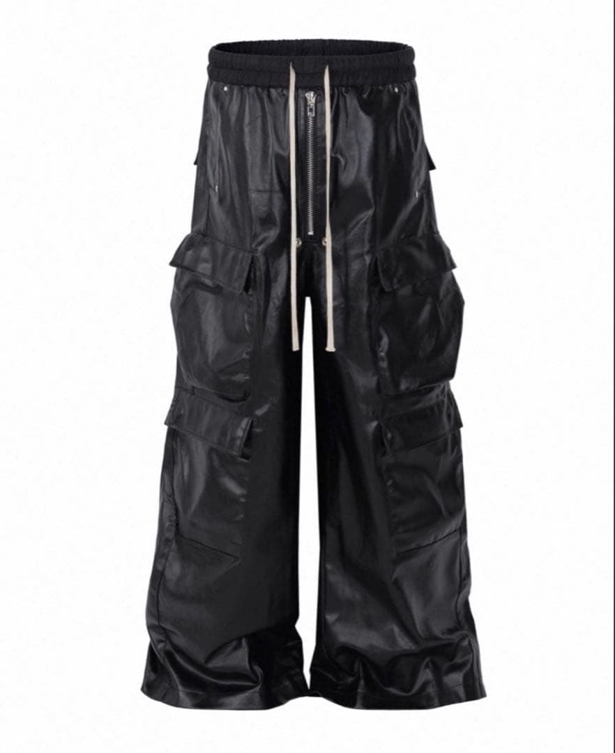 BLACKLISTS レザーワイドカーゴパンツ