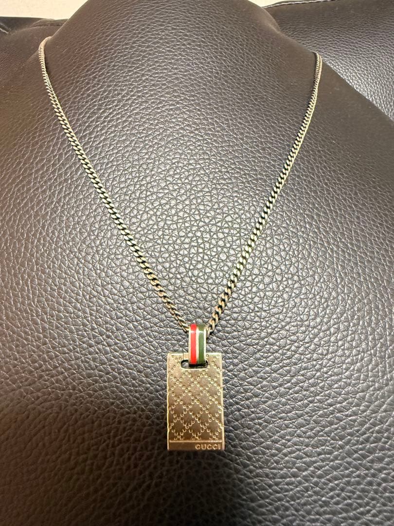 GUCCI グッチ ネックレス プレート シルバー 箱付き 正規品