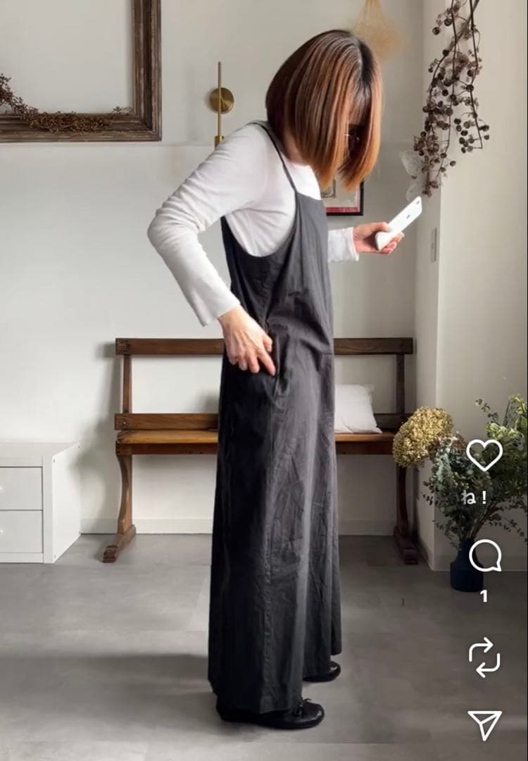 新品 KUBOSANMADE クボサンメイド キャミソールサロペット 黒