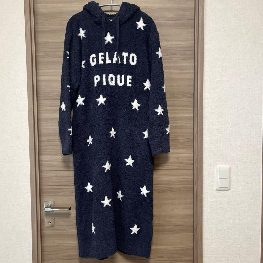 gelato pique 星柄　スター　星　ジャガードワンピース　ネイビー　紺