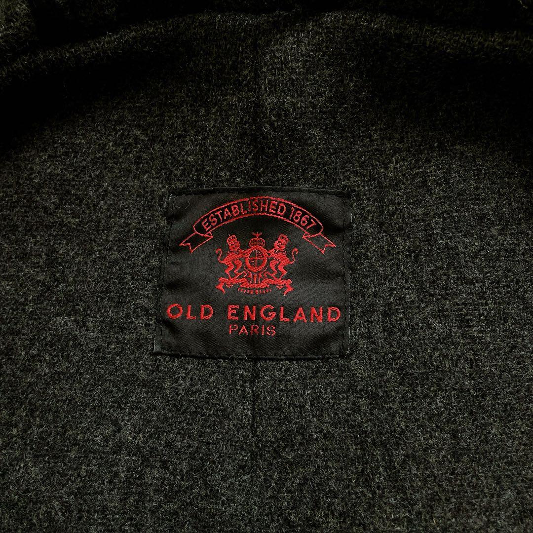 オールドイングランド ダッフルコート ロング ヘリンボーン チャコールグレー