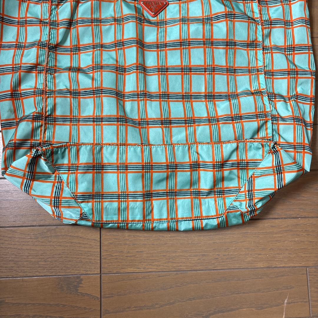 【希少・美品】PRADA プラダ リナイロン チェック柄 トートバッグ