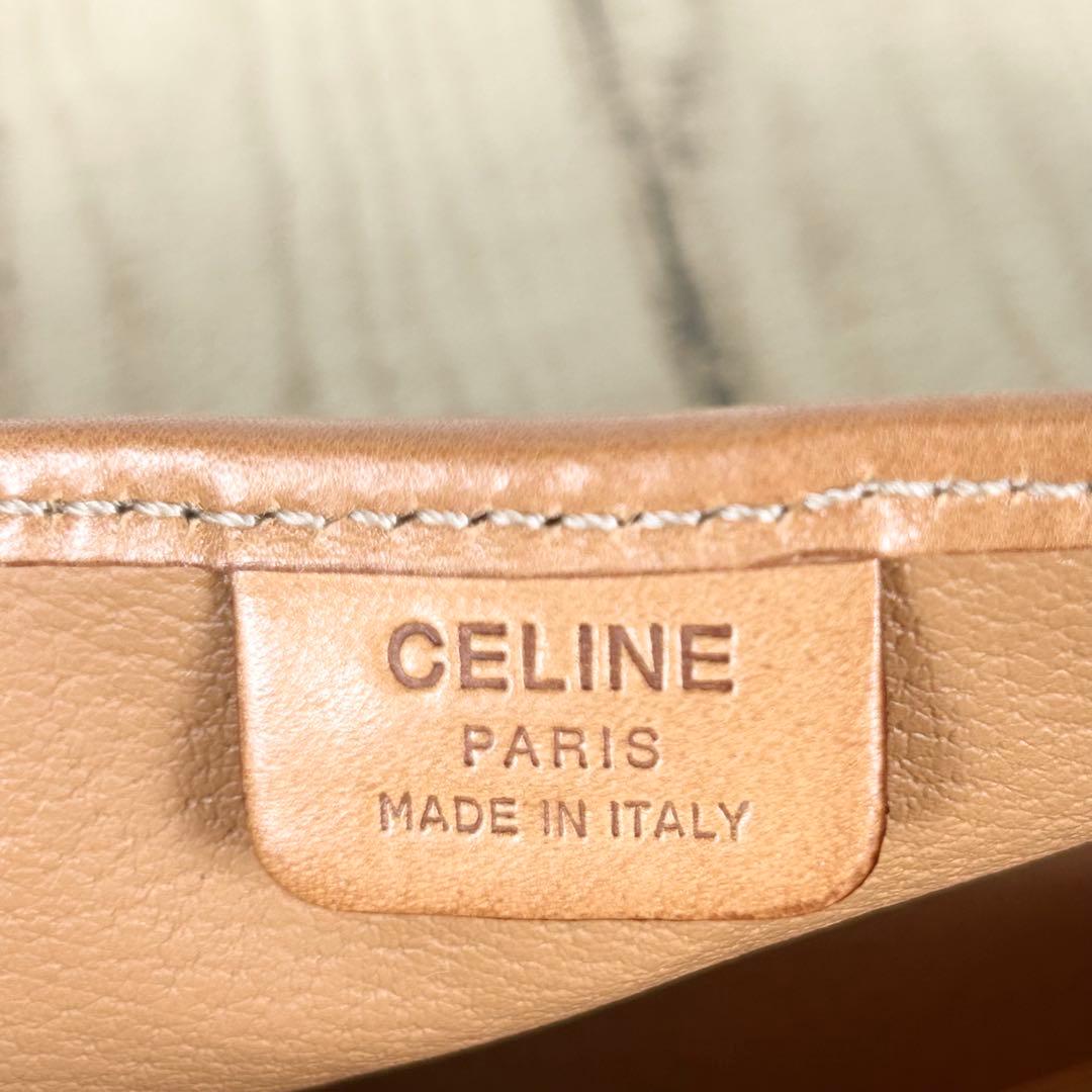 タニベン CELINE セリーヌ マカダム柄 化粧ポーチ バニティ