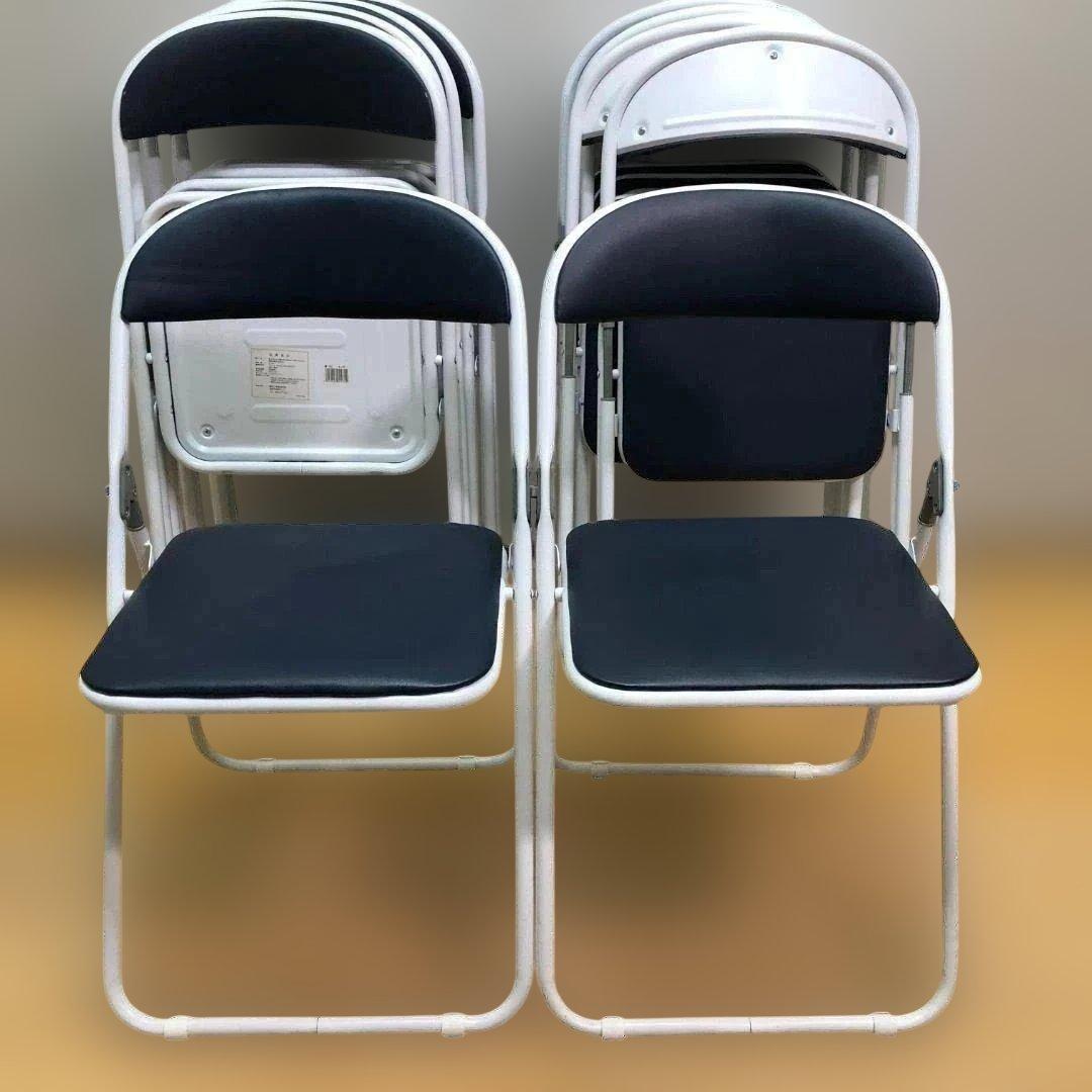 sana　４脚セット②　藤沢工業 折り畳パイプ椅子 2脚セット88338