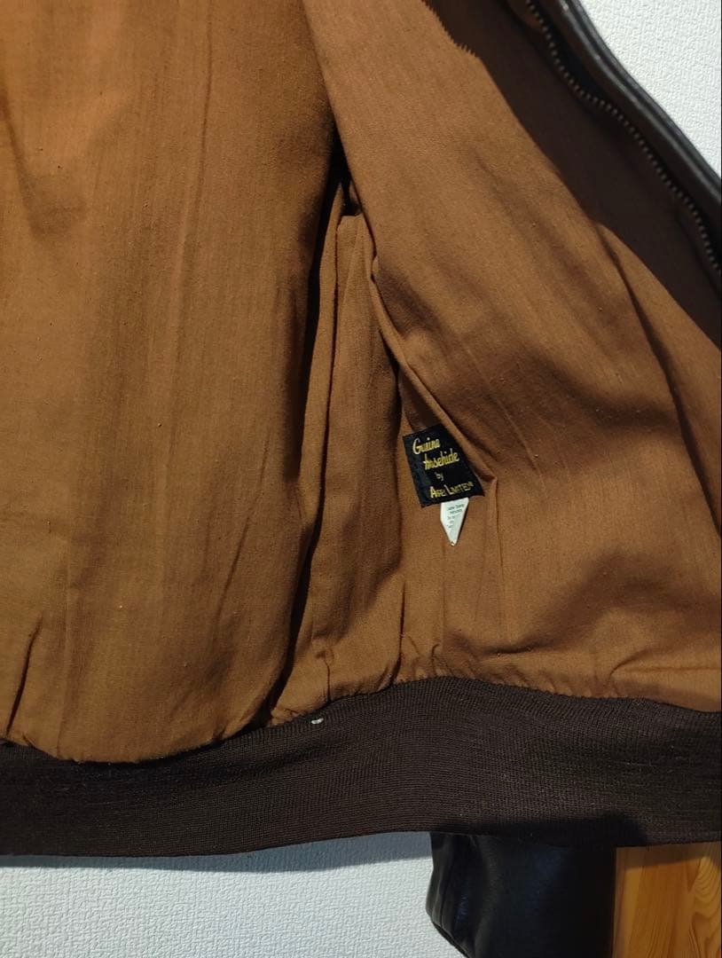 仲*ス様 A-2 フライトジャケット レザー 42 ブラウン