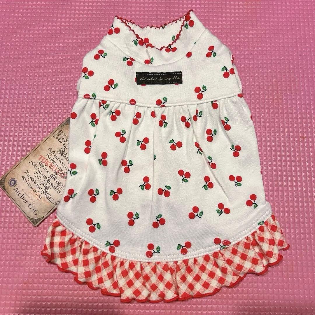 アトリエgg★チェリー柄ワンピース19ハーフ★美品ateliergg