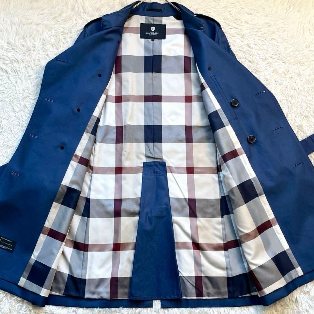 【極美品 XL】ブラックレーベルクレストブリッジ トレンチコート ベルト 青