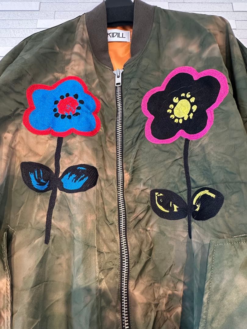 KIDILL 花柄刺繍 MA-1ジャケット