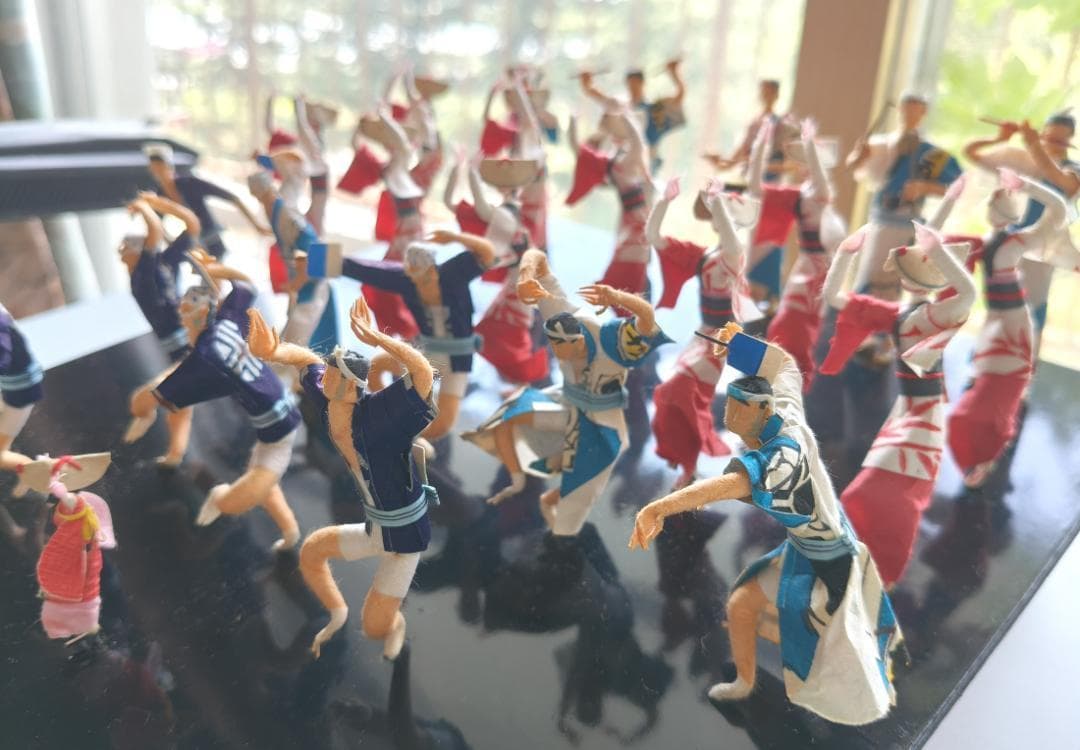 旅柱　徳島 和紙ミニチュア 阿波おどり 和紙人形 20体以上 精巧