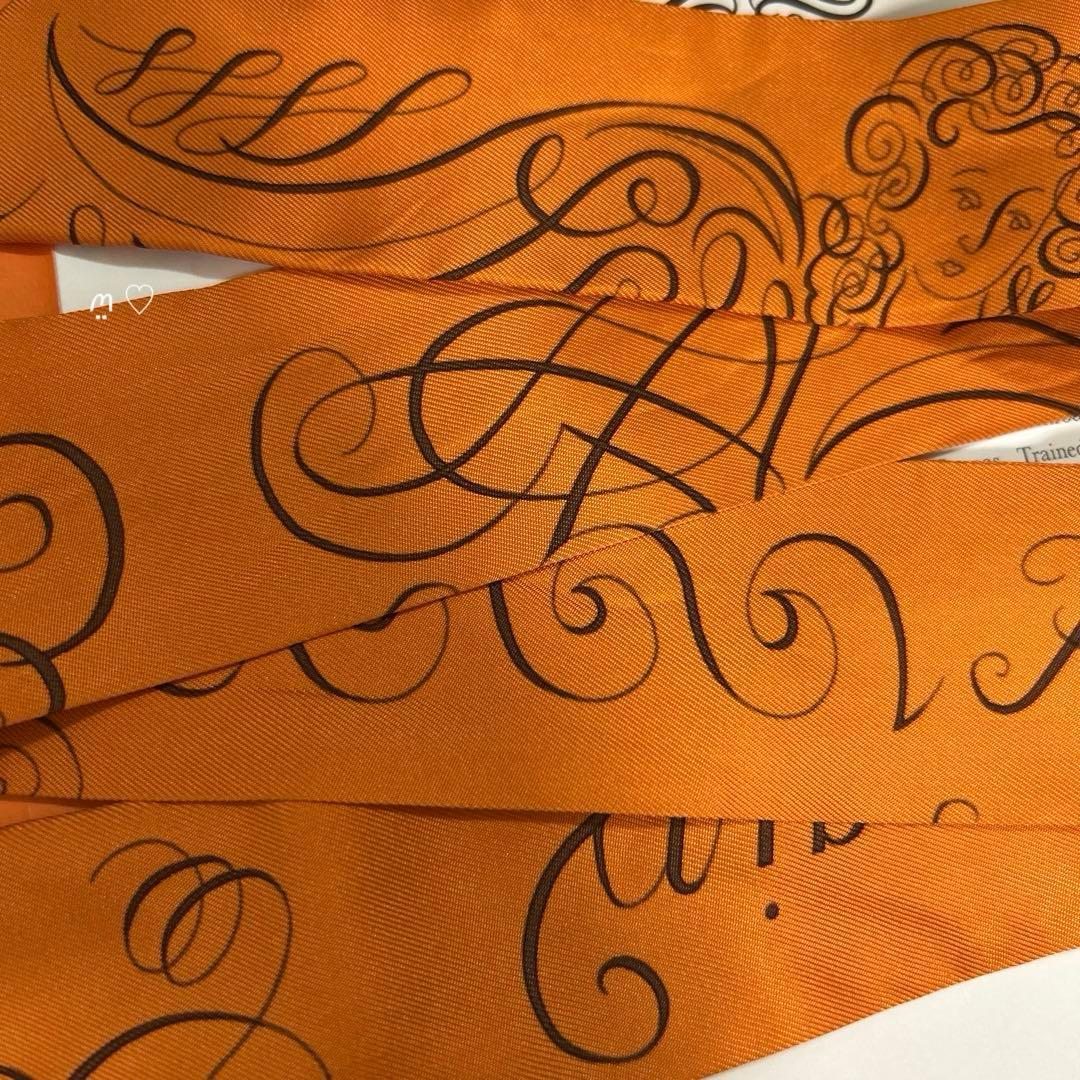 HERMES　エルメス　ツイリー　手を差し伸べる　天使柄　シルクリボンスカーフ