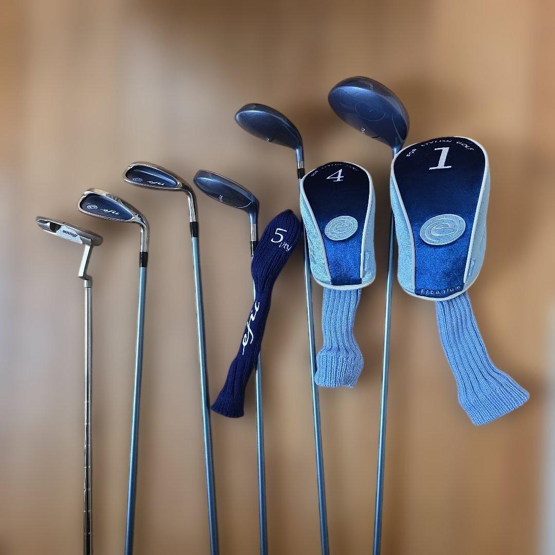 レディース ゴルフクラブセット 青色ヘッドカバー付き