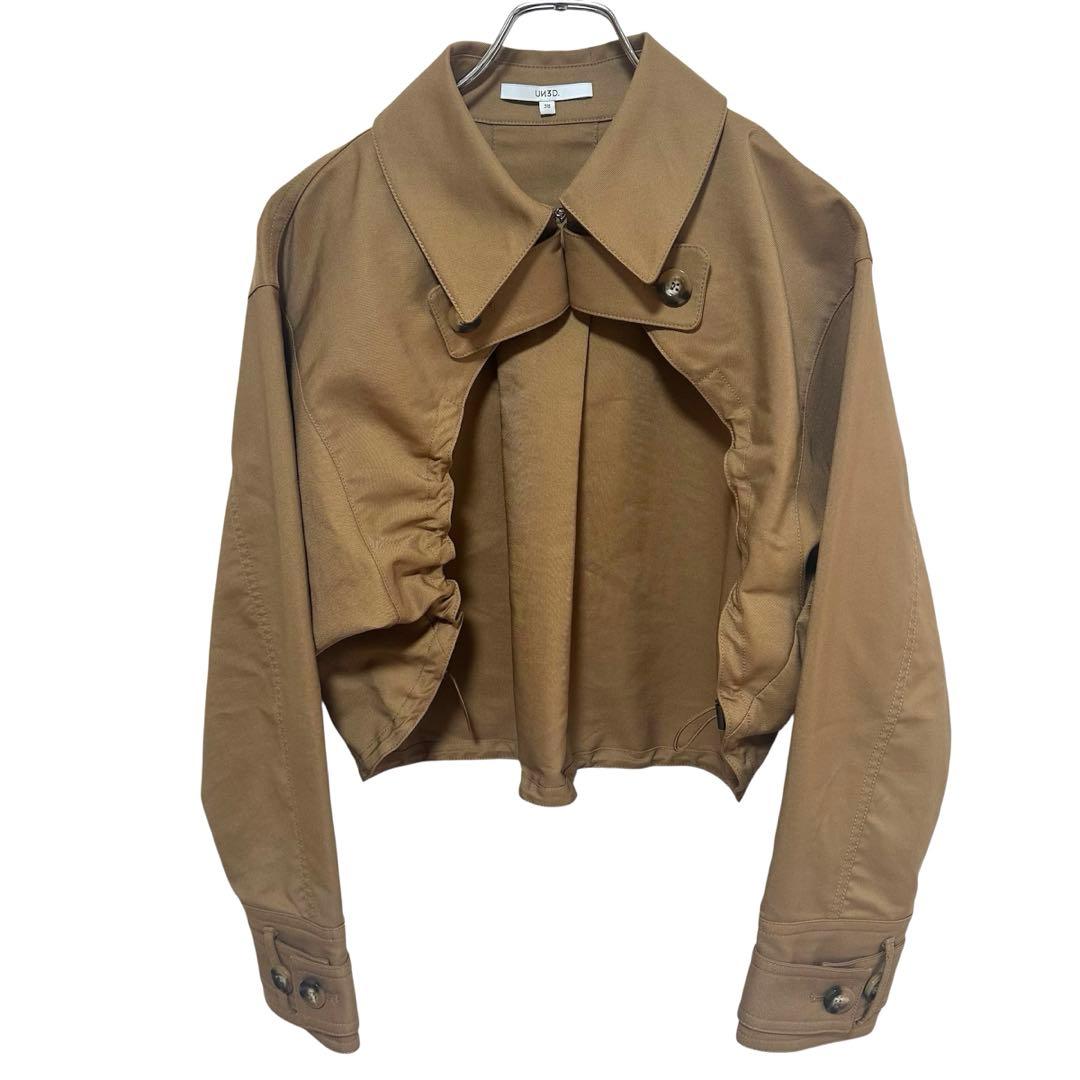 美品　un3d TRENCH SHRT ショートブルゾン　トレンチ