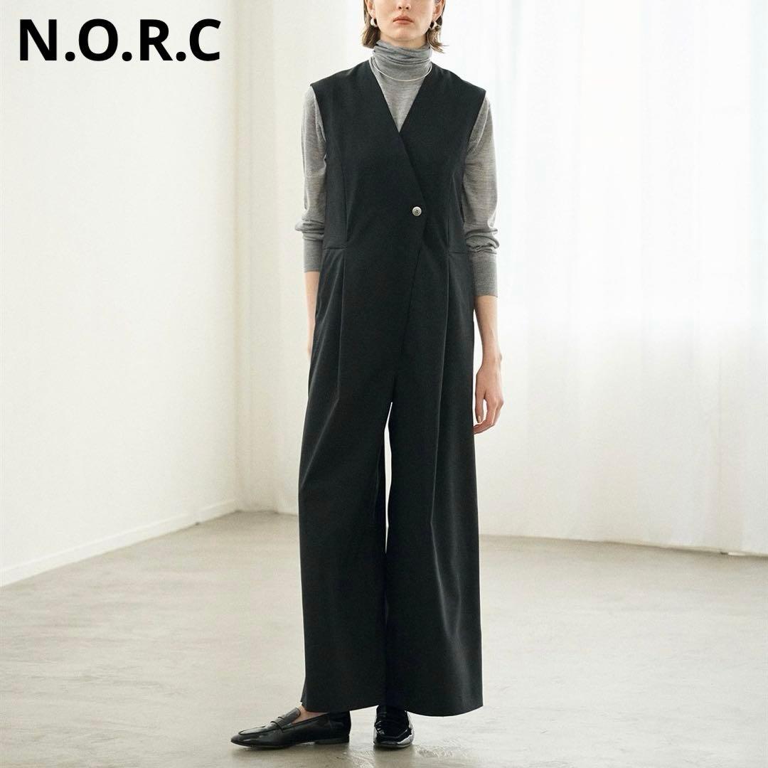 未使用　N.O.R.C　レディース　ウォッシャブルオールインワン　M　ブラック