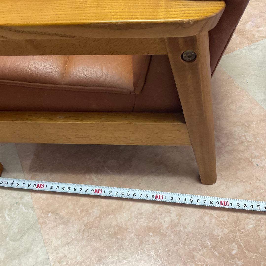 ブラウン 合成皮革2人掛けソファー キッズソファー おしゃれ