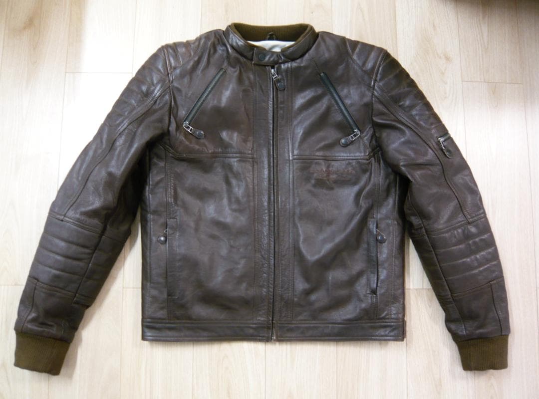 BLACK CAFE LONDON XL 3Lレザー ライダース ジャケット