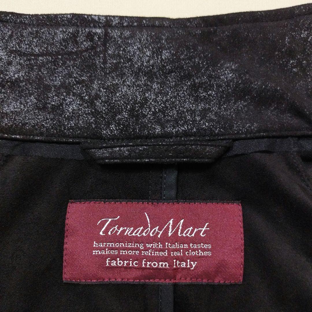 トルネードマート　マイクロフェイクスエードライダースジャケット　ムラ加工　黒　L