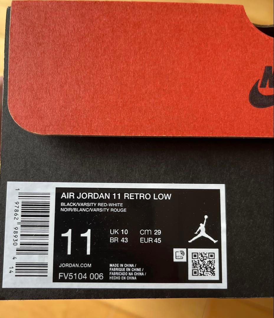 靴 Nike Air Jordan 11 Retro Black/Red 29cm